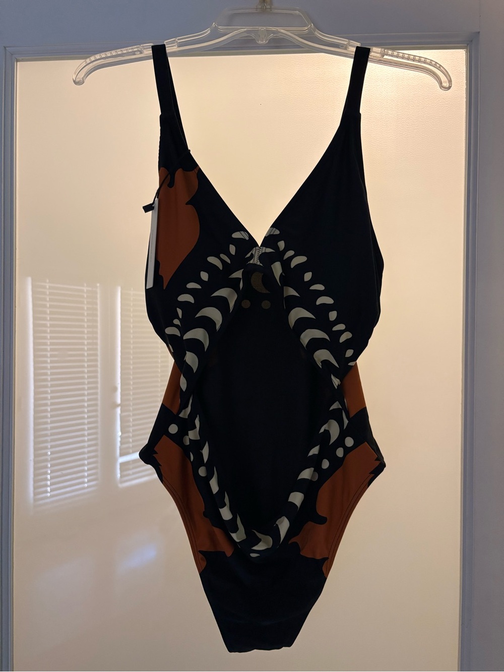 Commence Black & Brown One-Piece Swimsuit with Graphic Print